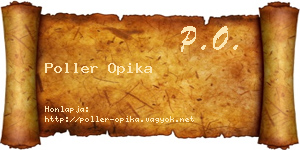 Poller Opika névjegykártya